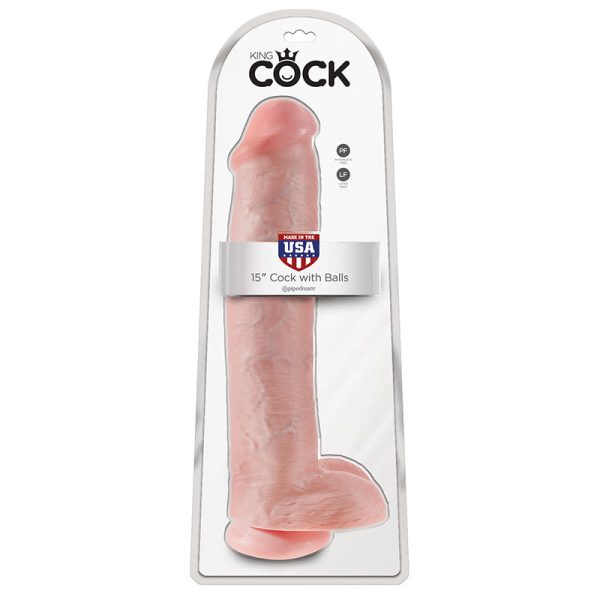 King Cock 15 Cock with Balls Beige (7673561645298)