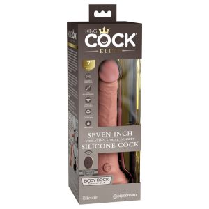 King Cock Elite 7” Vibrating Silicone Cock Light (7656064942322)