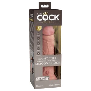 King Cock Elite 8” Vibrating Silicone Cock Light (7656072118514)