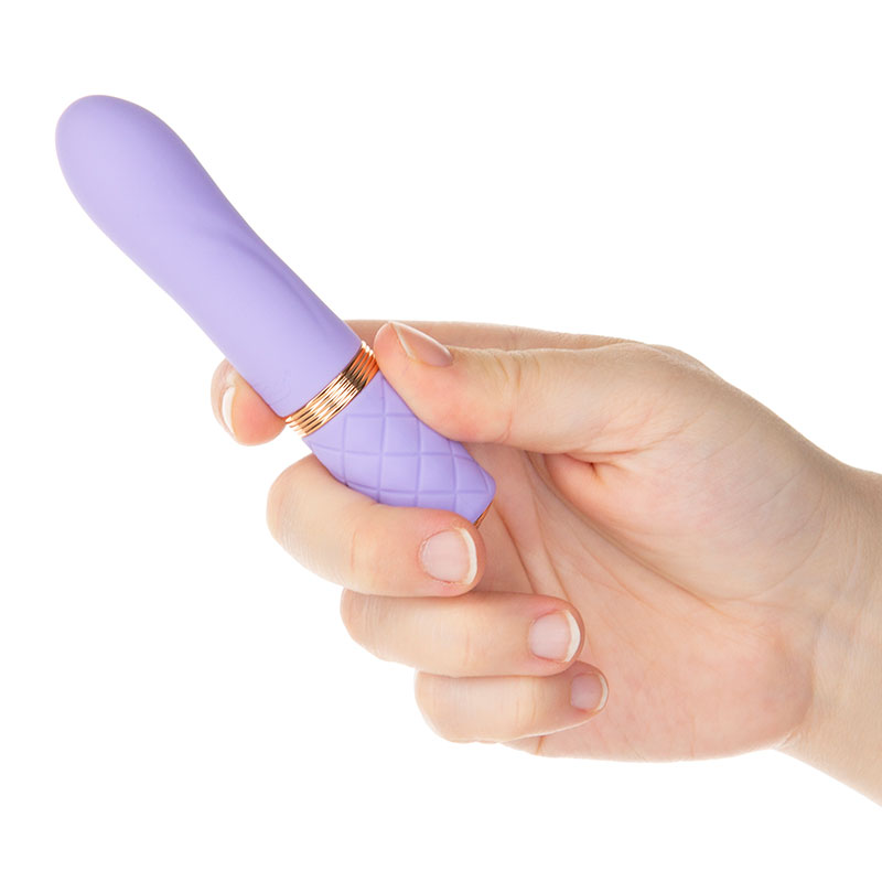 Pillow Talk Special Edition Mini Bullet Massager Purple held in hand