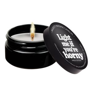 Massage Candle “Light Me If You’re Horny” Vanilla Crème 2 oz (7781898387698)