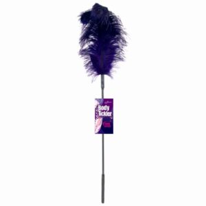 Purple luxury ostrich feather body tickler for adult wellness
