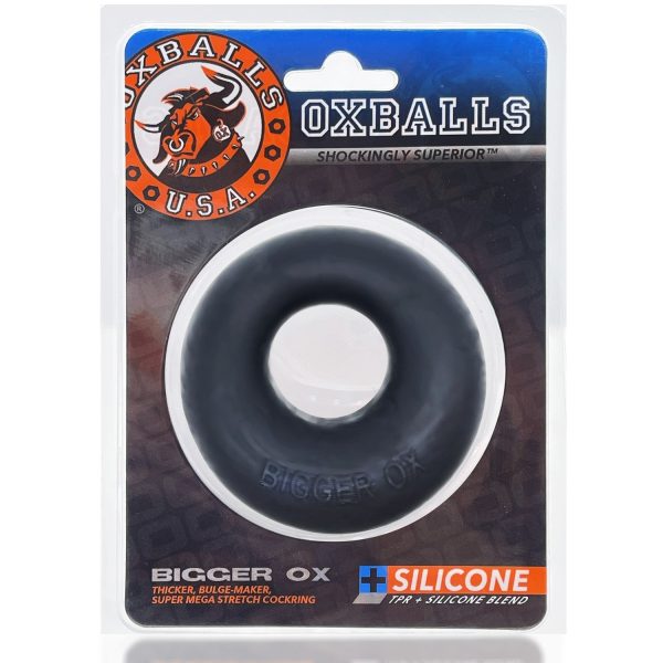 BIGGER OX, thicker bulge maker super mega-stretch cockring - BLACK ICE (7939975282930)