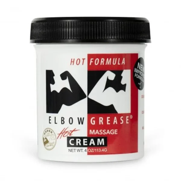 Elbow Grease Hot Cream Lubricant 4 oz bottle with warming formula