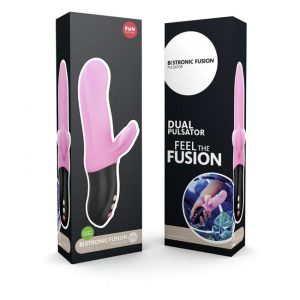 Fun Factory Bi Stronic Fusion Pulsator & Vibrator product image Fun Factory Bi Stronic Fusion in Candy Rose inside its luxury retail packaging.