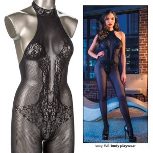 Scandal Halter Lace Body Suit (7679354667250)