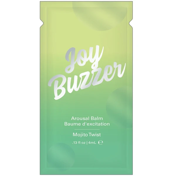 Jelique Joy Bzzz Clitoral Arousal Balm product image Jelique Joy Bzzz Mojito Twist cucumber mint clitoral arousal balm foil packet