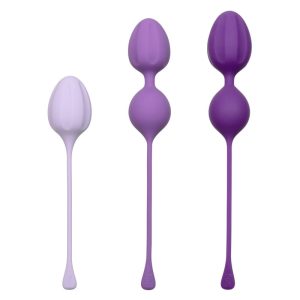 CalExotics Kegel Training 3-Piece Set product image CalExotics Kegel Training Set featuring all three silicone weighted exercisers lined up