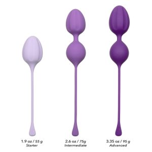 CalExotics Kegel Training 3-Piece Set product image CalExotics Kegel Training Set health and safety guidance chart for pelvic wellness