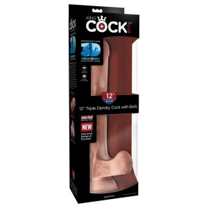 King Cock Plus 12 Triple Density Cock with Balls Beige (7673064784114)