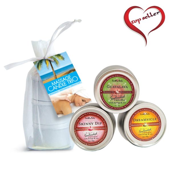Tropical Trio (3)  Massage Candles Mango, Banana & Pineapple 2 oz each (7860344062194)