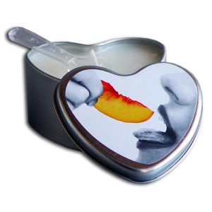 Heart Tin Edible Massage Candle Peach 4.7 oz (7860369948914)