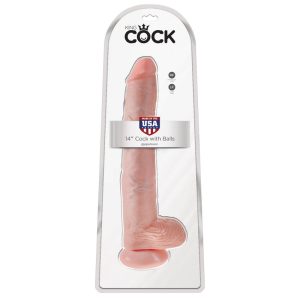 King Cock 14″ Cock with Balls Beige (7780852531442)
