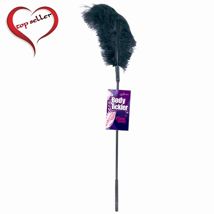 Black genuine ostrich feather teaser for sensory intimate play