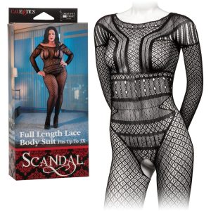 Scandal Full Length Lace Body Suit Plus Size (7679328059634)