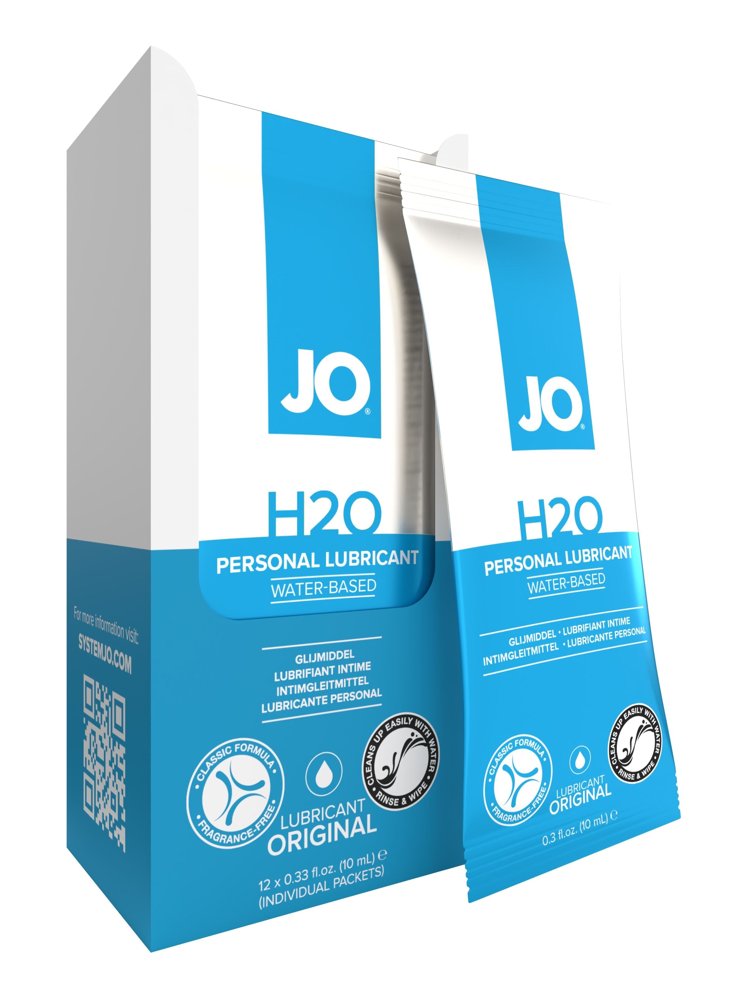 JO H2O Foil Display Box - Original - Lubricant 0.34 floz / 10 mL (7693474103538)