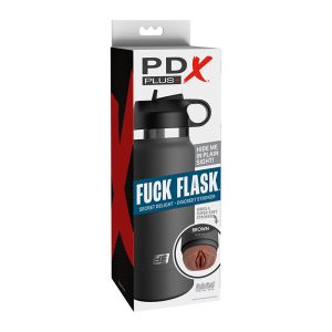 PDX Plus Fuck Flask Private Pleaser - Grey Bottle Brown
