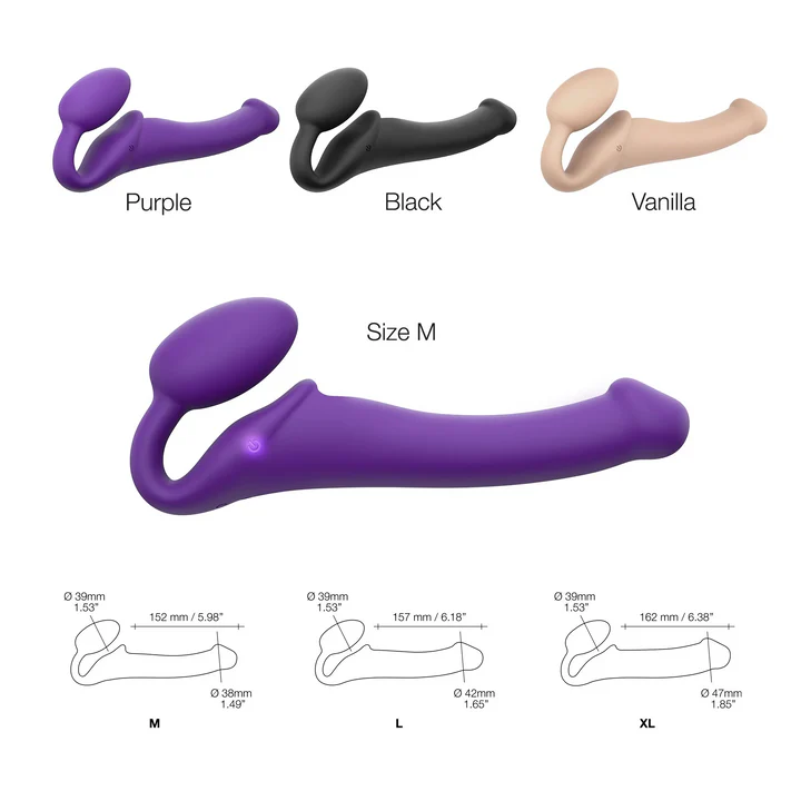 Strap-on-meĀ® Multi Orgasm Bendable Strap-On - M - Purple - Image 5