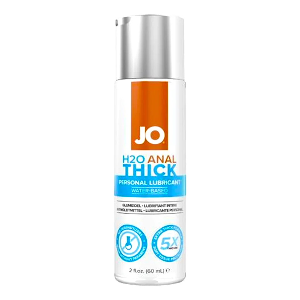 JO H2O Anal Thick Water-Based Lubricant product image Bottle of System JO H2O Anal Thick water-based personal lubricant in 2 oz (60 ml) size.