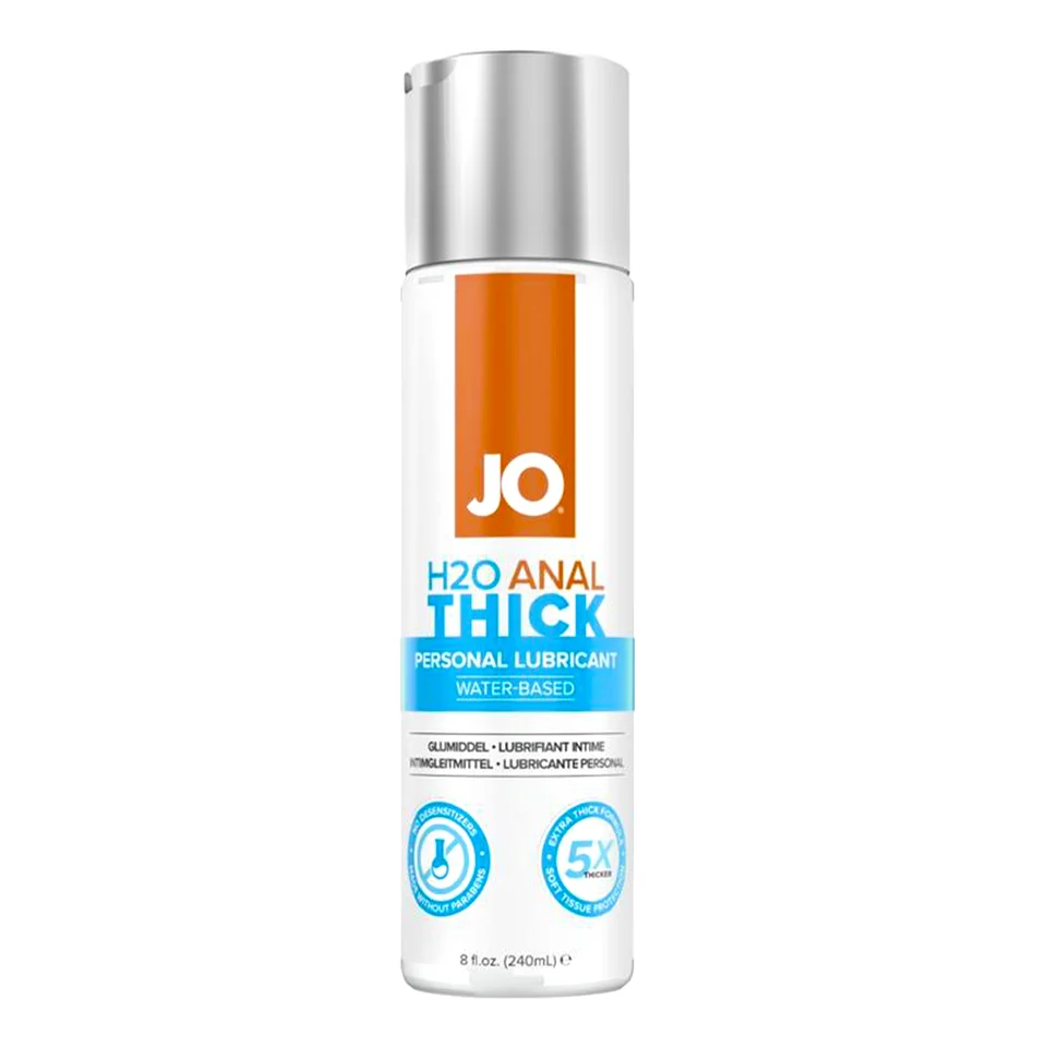 JO H2O Anal Thick Water-Based Lubricant product image Large 8 oz (240 ml) bottle of System JO H2O Anal Thick water-based lubricant.