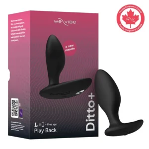 We-Vibe Ditto+ App-Controlled Vibrating Anal Plug in Cosmic Pink and Satin Black