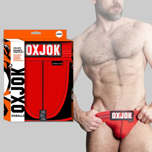 OXBALLS Slingjock Upthrust Slider-Strap Jock Red Hot - Image 12