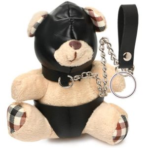 BDSM Teddy Bear Keychain Collection – Gagged, Hooded, Bound, and More - Hooded Teddy Bear