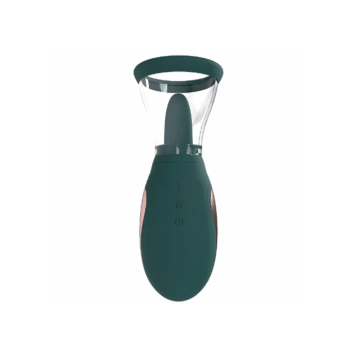 Enhance vulva and breast pump shown from the back, displaying controls and suction cup.