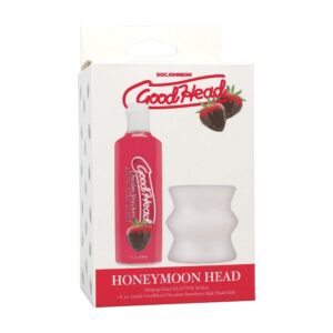 Honeymoon Head Kit with Goodhead Helping Head Stroker and Strawberry Chocolate Slick Head Glide – intimate couples foreplay set, vegan and cruelty-free.