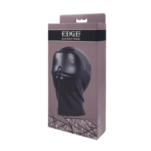 Edge Black Out Hood padded sensory deprivation mask with silver grommets