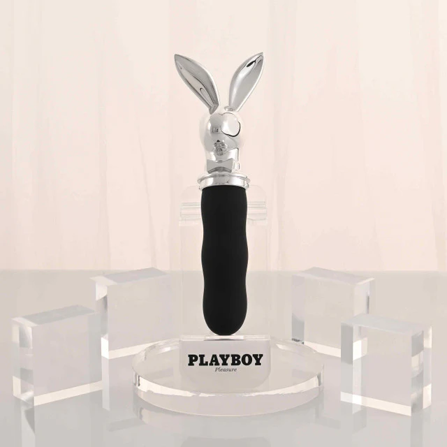 playboy bunny on the go travel vibrator cap removed in retail display case