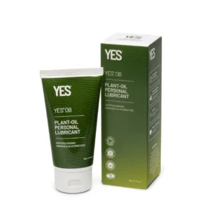 YES OB plant-oil based organic personal lubricant bottles in 7ml sachet, 40ml, and 140ml sizes