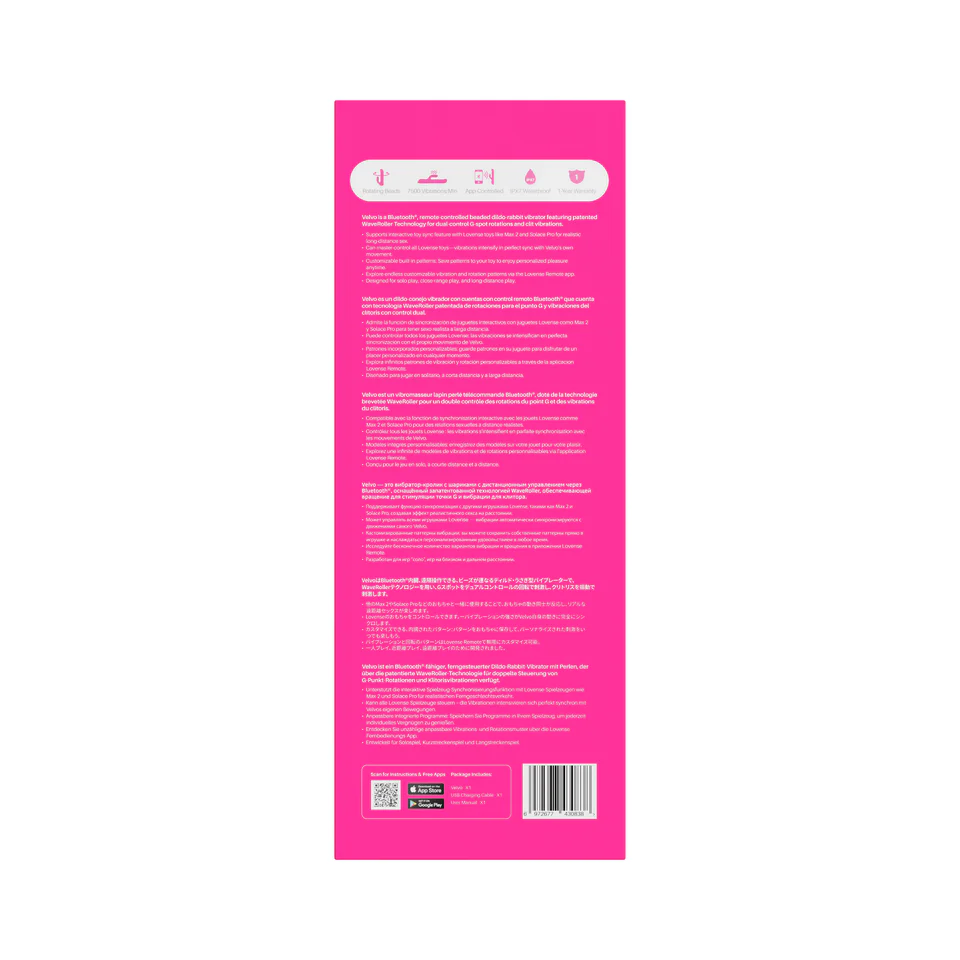 Lovense Velvo App-Controlled Beaded Rabbit Vibrator - Image 4