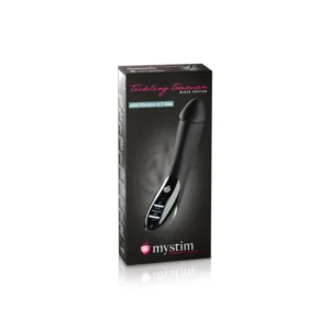 Official Mystim Tickling Truman retail box packaging with German e-stim and vibration branding
