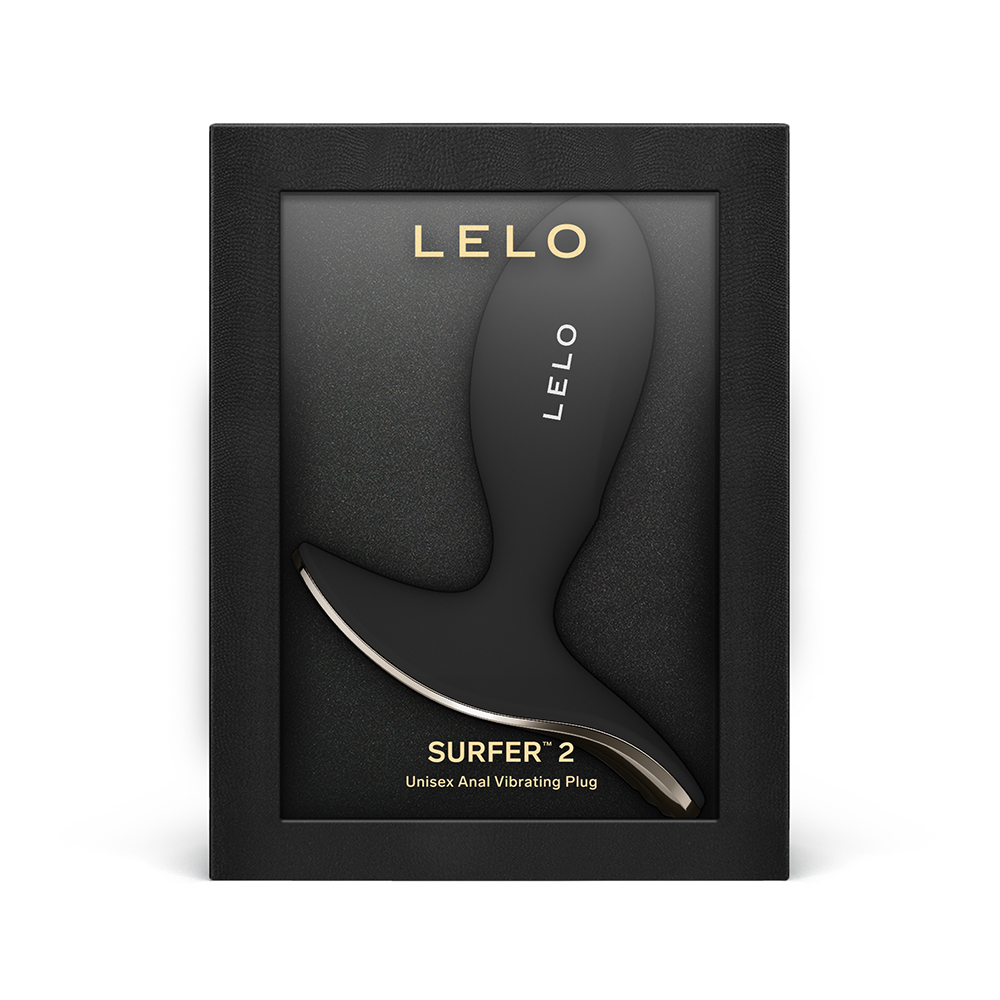 LELO SURFER™ 2 App-Controlled Vibrating Anal Plug product image LELO SURFER 2 vibrating anal plug displayed elegantly inside its luxury retail packaging box.