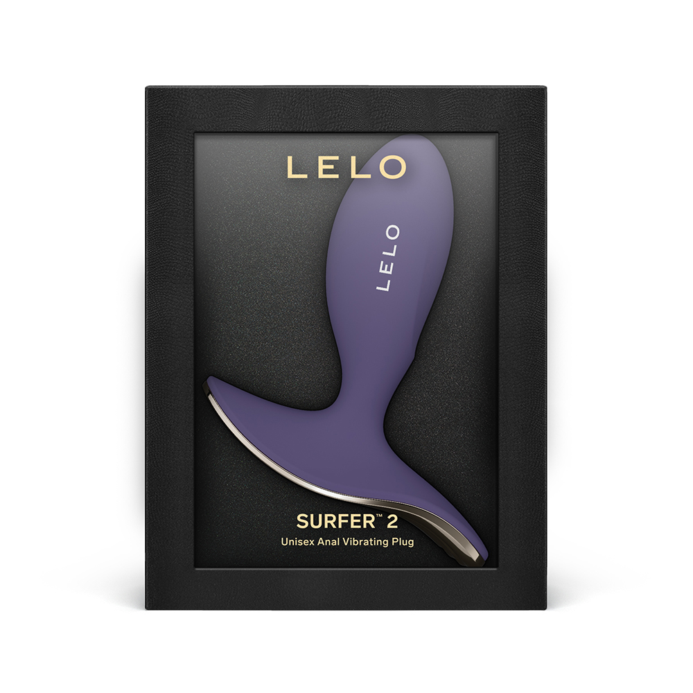 LELO SURFER™ 2 App-Controlled Vibrating Anal Plug product image LELO SURFER 2 vibrating anal plug displayed elegantly inside its luxury retail packaging box.