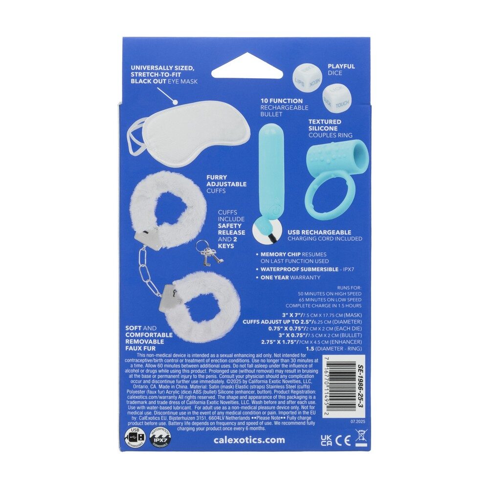 Exotics Pleasure Kits Collection product image Honeymoon pleasure kit packaging back view with product details