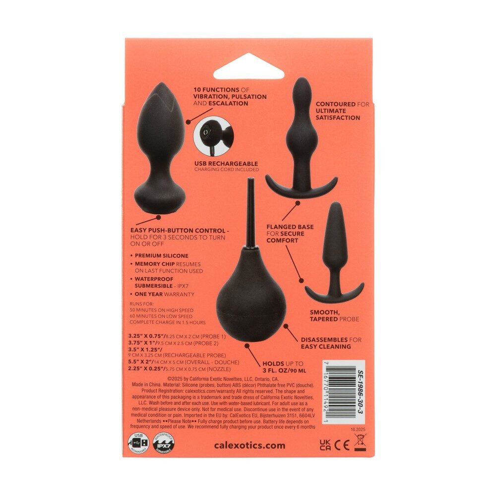 Exotics Pleasure Kits Collection product image Anal pleasure kit packaging back view with product details
