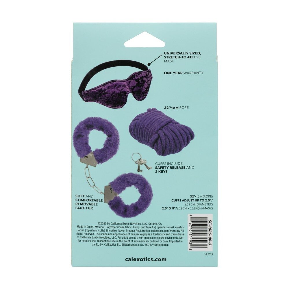 Exotics Pleasure Kits Collection product image Indulgent pleasure kit packaging back view with product details