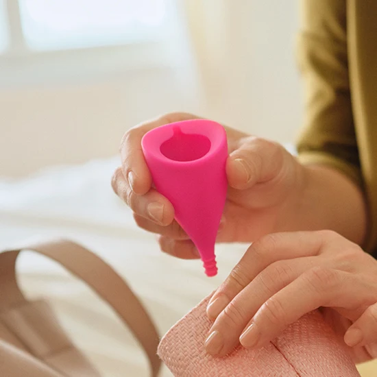 Intimina Lily Cup (Reusable Menstrual Cup) product image Intimina Lily Cup Size B Shoeing how portable it is