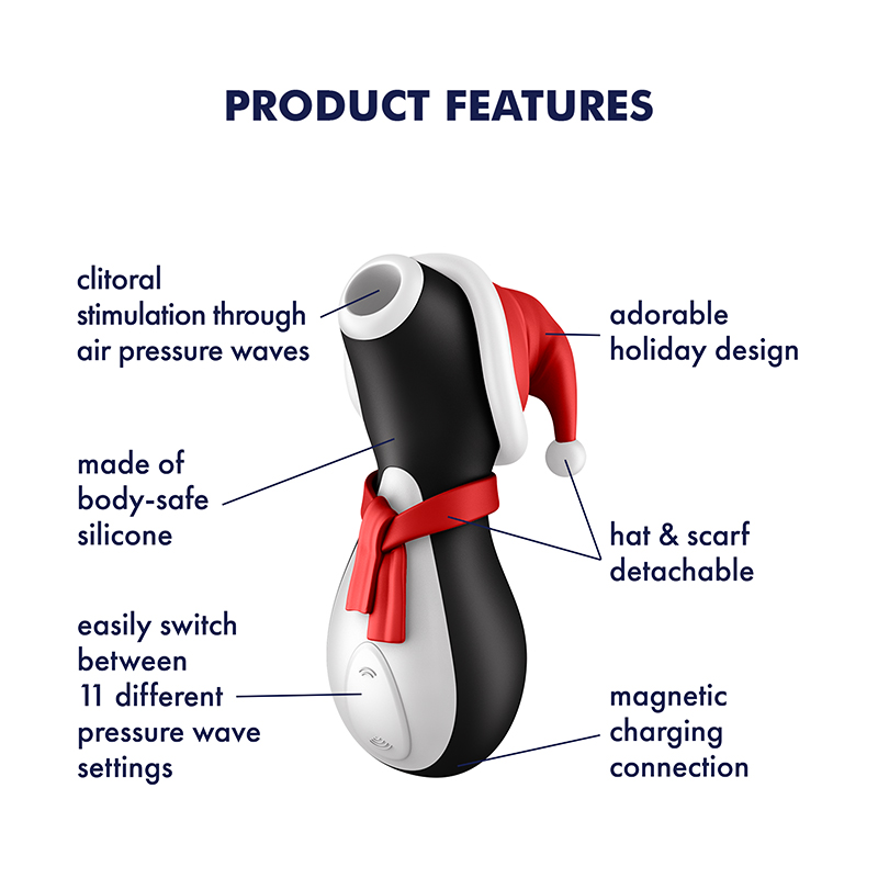 Satisfyer Penguin Holiday Edition Air Pulse Clitoral Stimulator product image Satisfyer Penguin Holiday Edition Air Pulse Clitoral Stimulator - Image 3