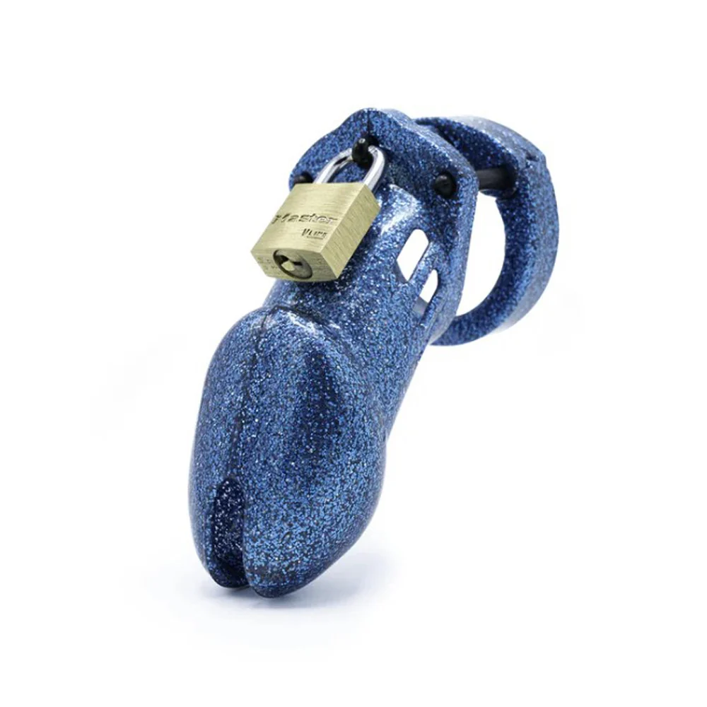 CB-X Guarded Galaxy CB-6000 Glitter Chastity Kit product image Alternate front profile view of the CB-X Guarded Galaxy glitter cock cage.