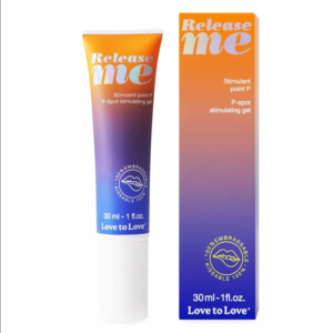 Love to Love Release Me P-Spot Stimulating Gel 30ml tube and packaging box.