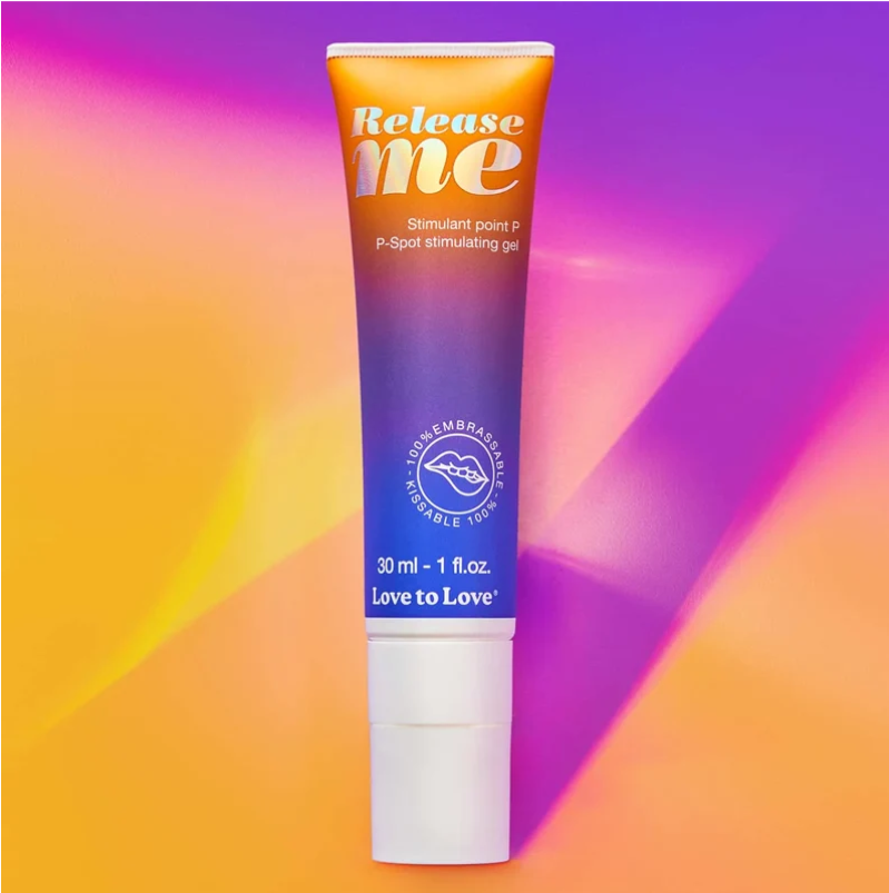 Love to Love Release Me P-Spot Stimulating Gel (30ml) product image Front view shot of the sleek 30ml Love to Love Release Me P-Spot Stimulating Gel squeeze tube.